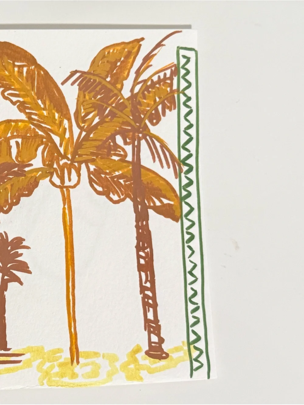 12pcs Palm Tree Art Card Illustration Beach Tropical Card Summer Greeting Cards